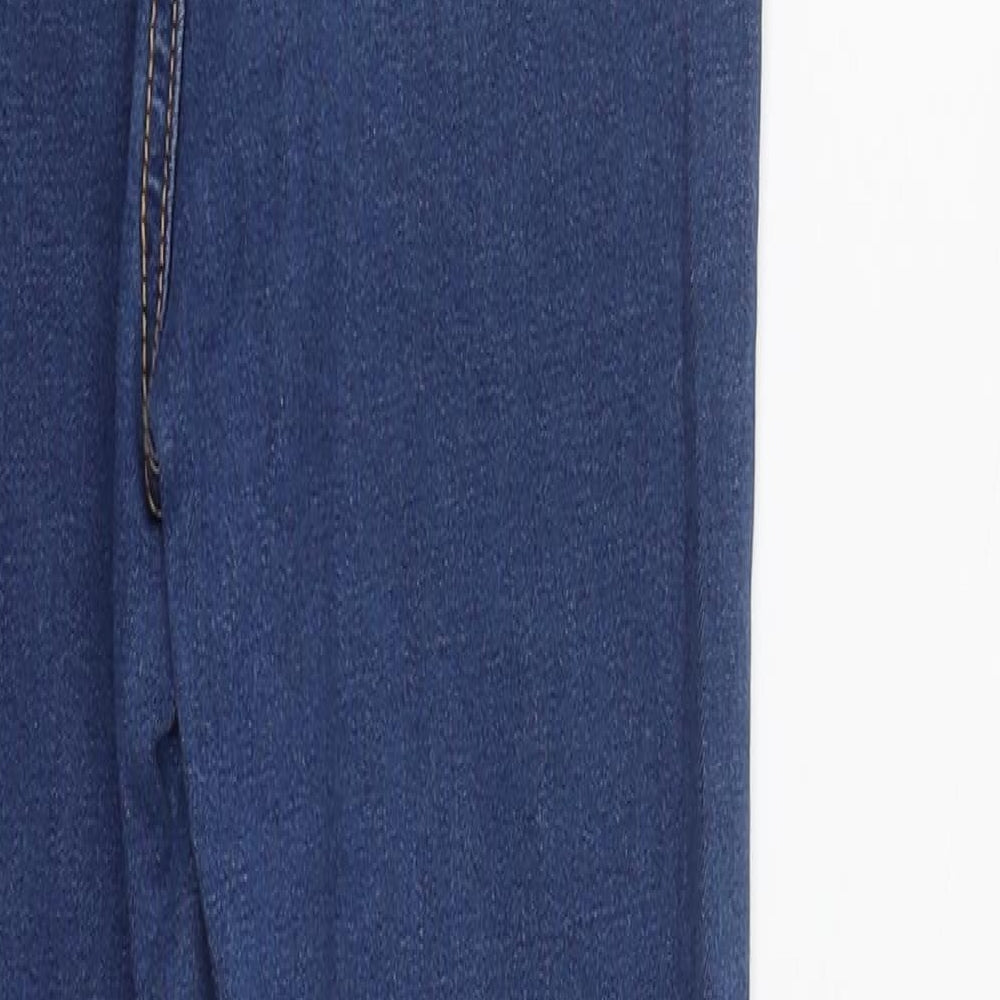 Denim & Co. Womens Blue  Cotton Straight Jeans Size 4 L27 in Regular Zip