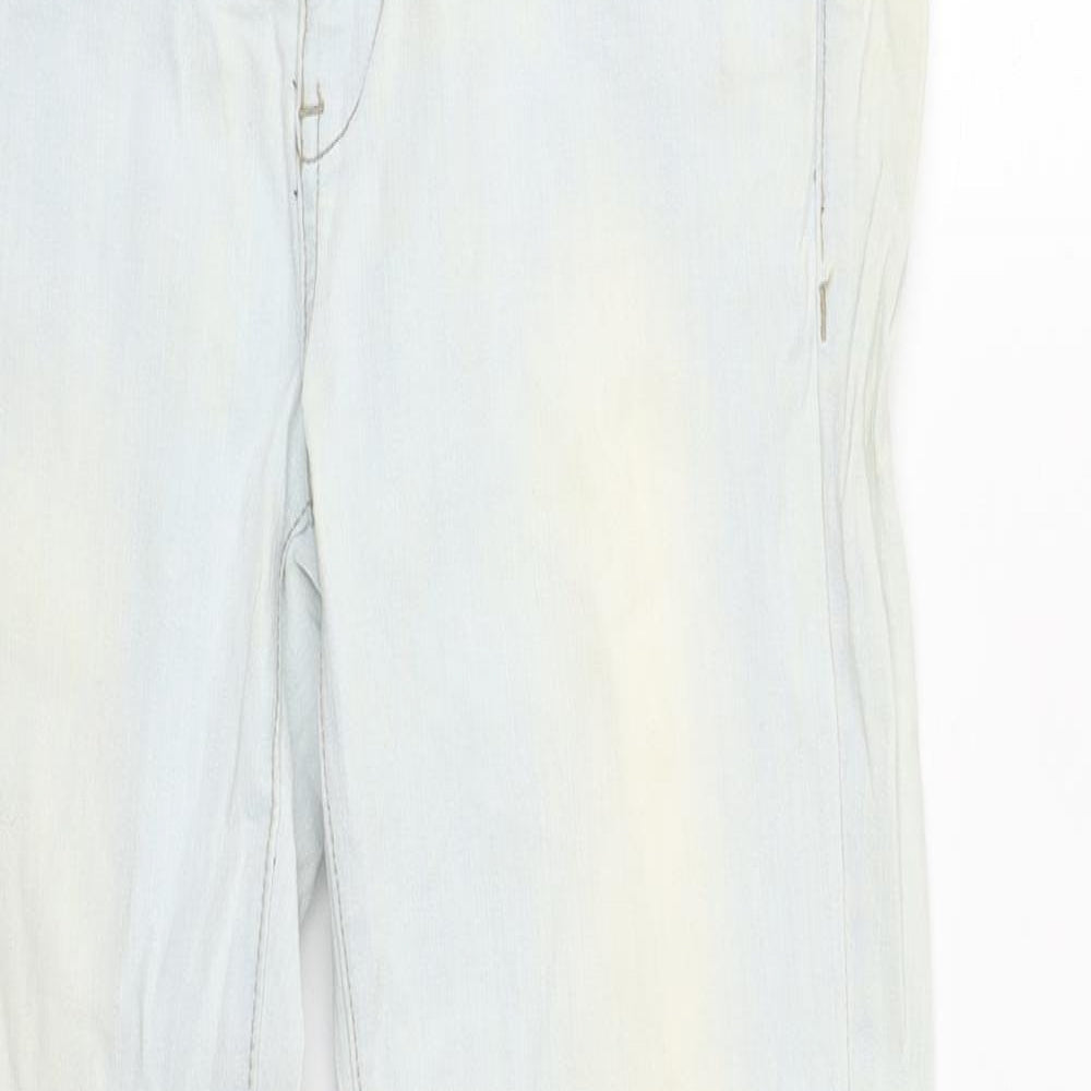 Mango Womens Blue  Cotton Straight Jeans Size 10 L30 in Regular Zip