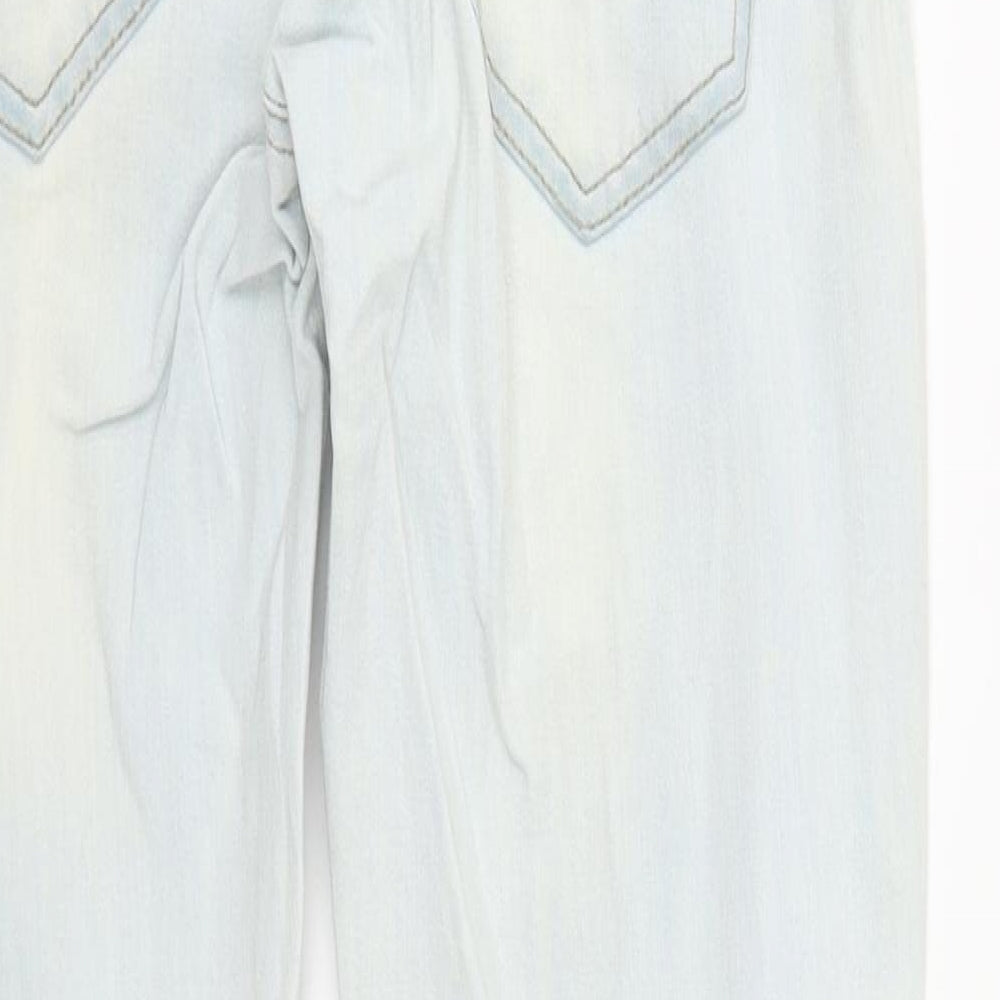 Mango Womens Blue  Cotton Straight Jeans Size 10 L30 in Regular Zip