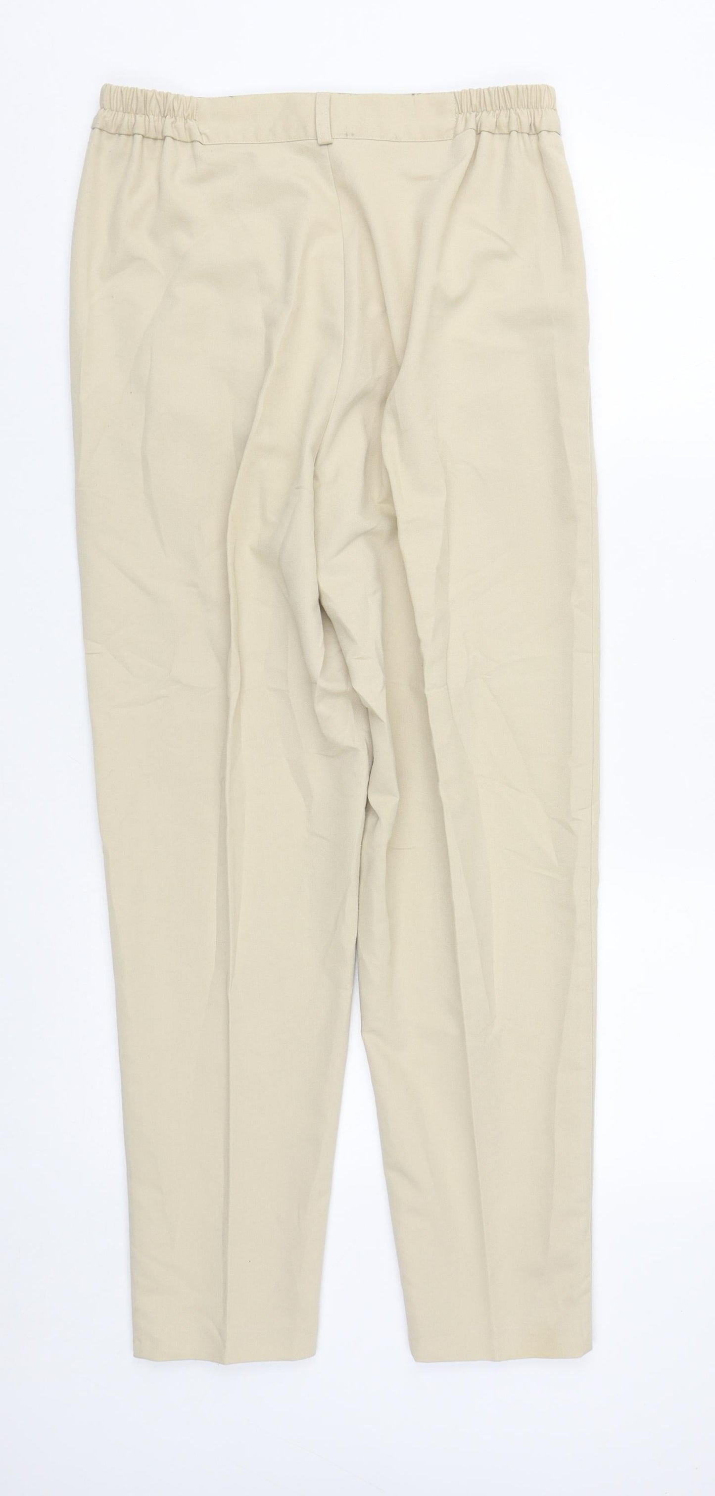 Soon Womens Beige  Polyester Trousers  Size 14 L30 in Regular Zip