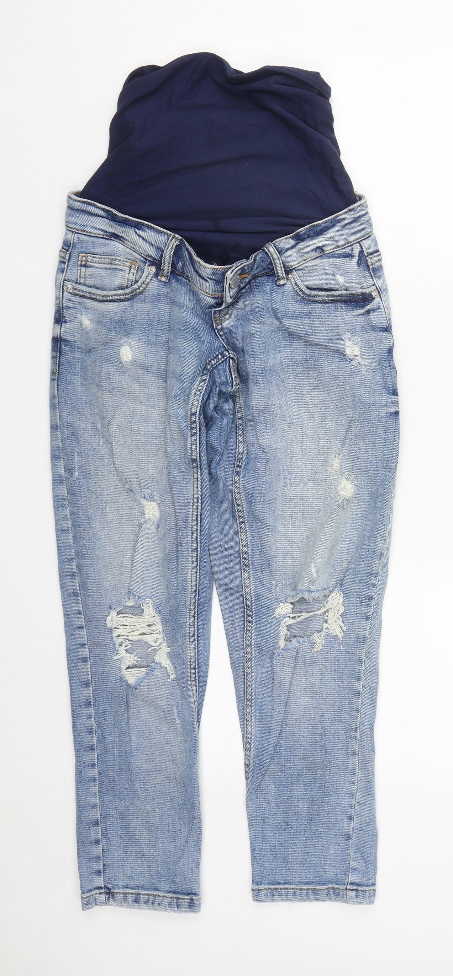 Primark Womens Blue  Cotton Straight Jeans Size 8 L26 in Regular Button