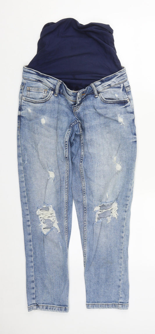 Primark Womens Blue  Cotton Straight Jeans Size 8 L26 in Regular Button