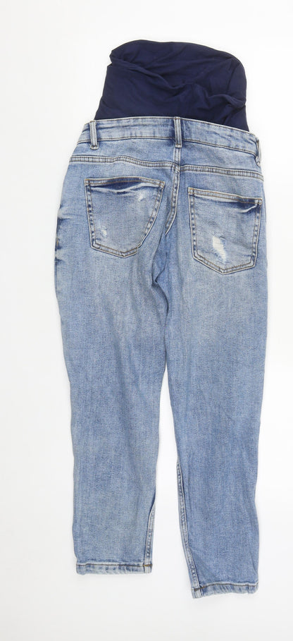 Primark Womens Blue  Cotton Straight Jeans Size 8 L26 in Regular Button