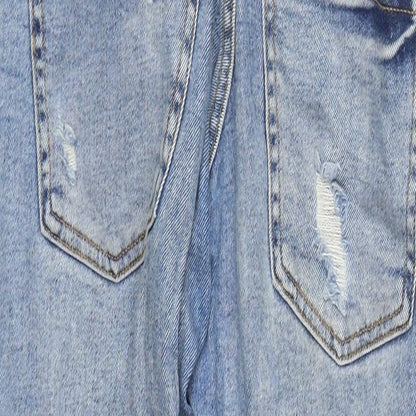 Primark Womens Blue  Cotton Straight Jeans Size 8 L26 in Regular Button