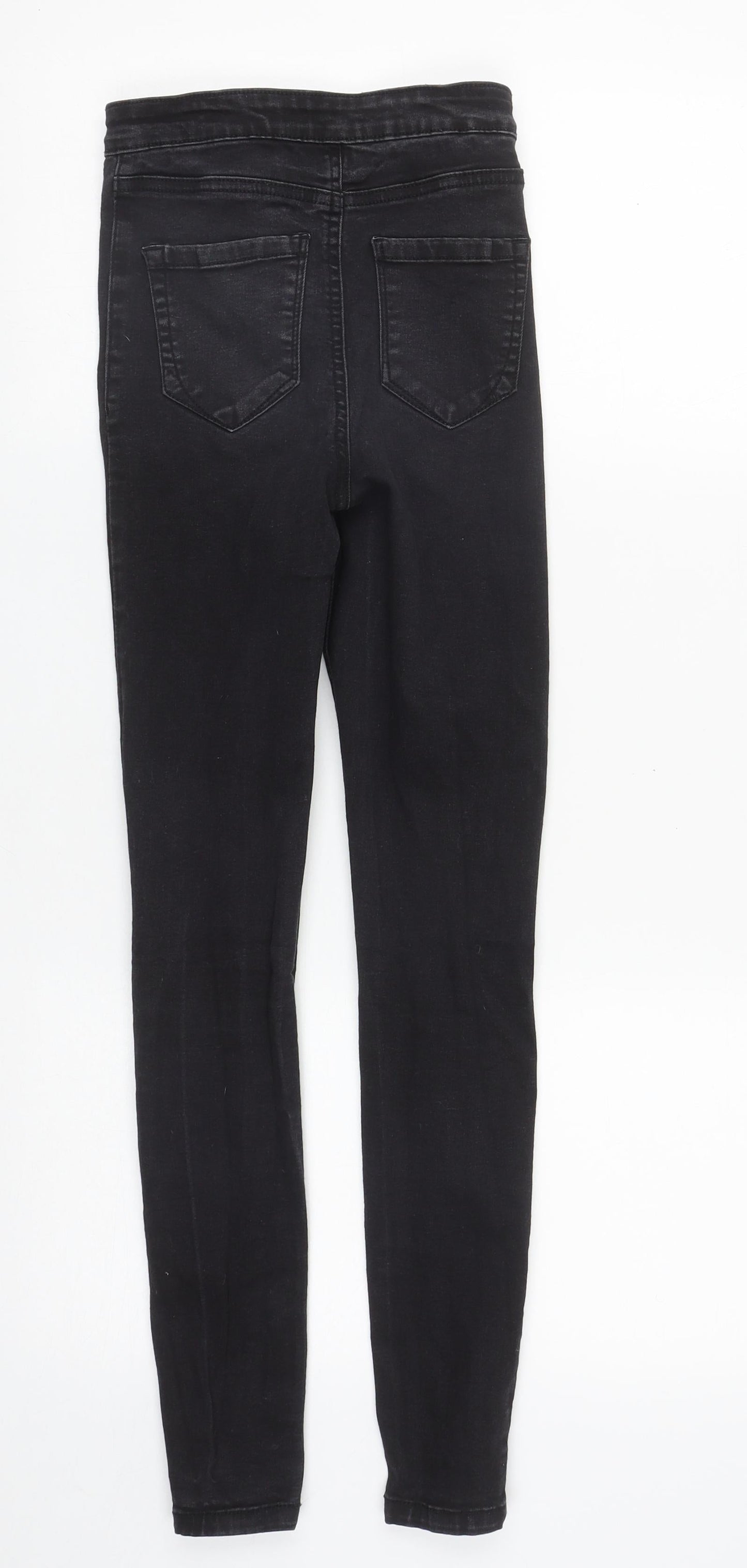 Denim & Co. Womens Black  Cotton Straight Jeans Size 4 L27 in Regular Zip