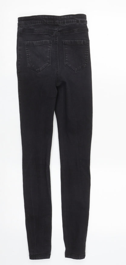 Denim & Co. Womens Black  Cotton Straight Jeans Size 4 L27 in Regular Zip