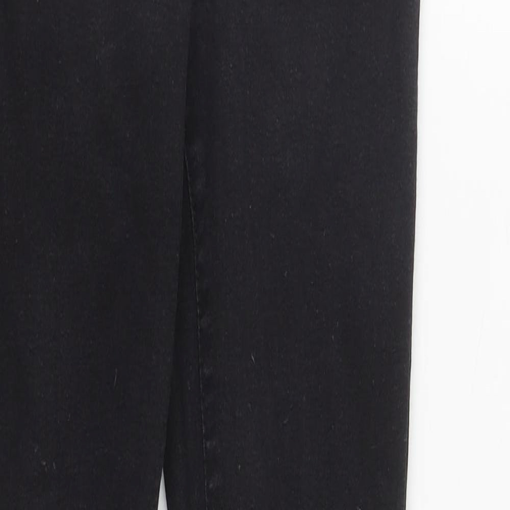 Denim & Co. Womens Black  Cotton Straight Jeans Size 4 L27 in Regular Zip