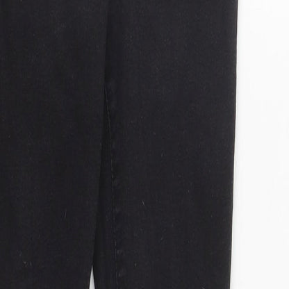 Denim & Co. Womens Black  Cotton Straight Jeans Size 4 L27 in Regular Zip