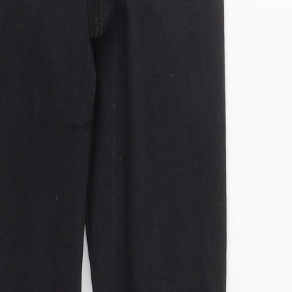 Denim & Co. Womens Black  Cotton Straight Jeans Size 4 L27 in Regular Zip