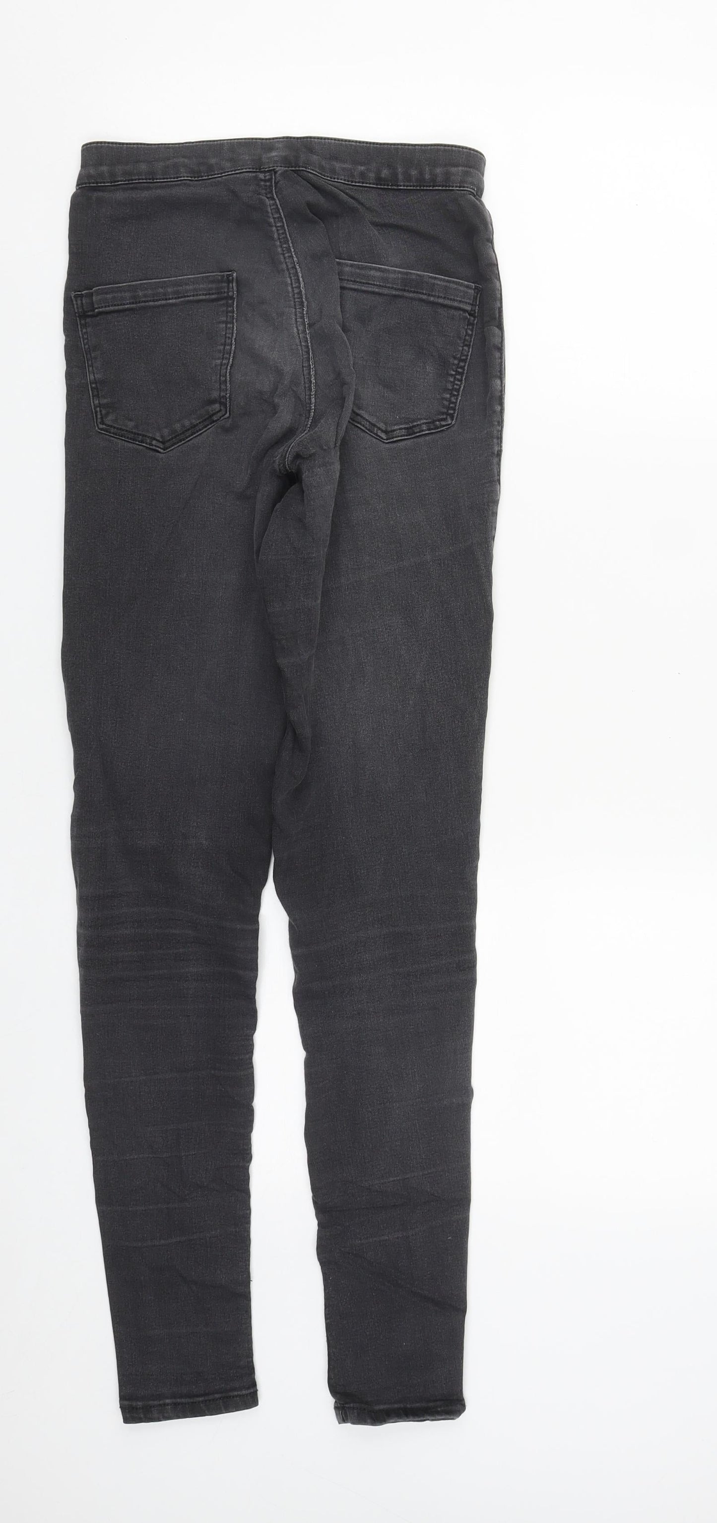 Topshop Womens Black  Cotton Straight Jeans Size 28 in L27 in Regular Zip