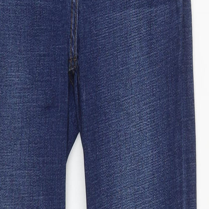 Matalan Womens Blue  Cotton Straight Jeans Size 8 L27 in Regular Zip
