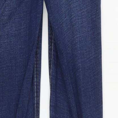 Matalan Womens Blue  Cotton Straight Jeans Size 8 L27 in Regular Zip
