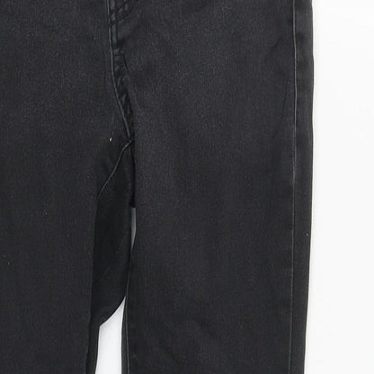 Denim & Co. Womens Black  Cotton Straight Jeans Size 4 L28 in Regular Zip