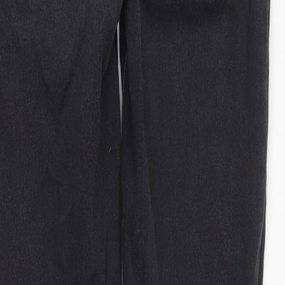 Denim & Co. Womens Black  Cotton Straight Jeans Size 4 L28 in Regular Zip