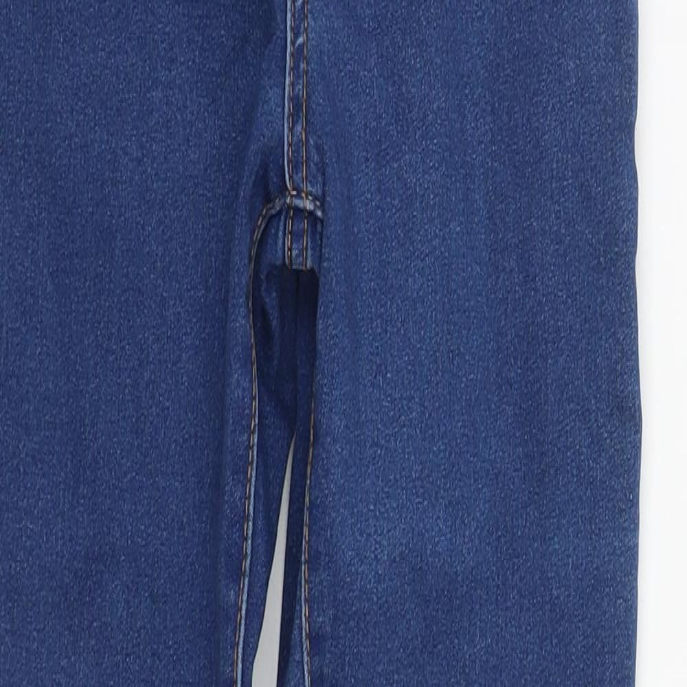 Denim & Co. Womens Blue  Cotton Straight Jeans Size 4 L28 in Regular Zip