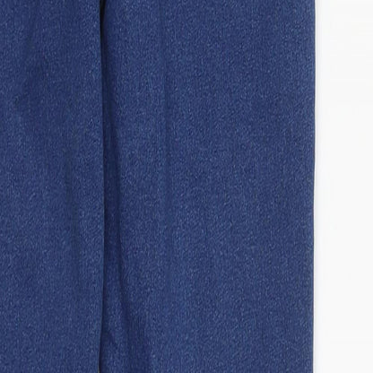 Denim & Co. Womens Blue  Cotton Straight Jeans Size 4 L28 in Regular Zip