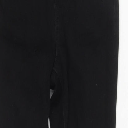 Denim & Co. Womens Black  Cotton Straight Jeans Size 4 L25 in Regular Zip