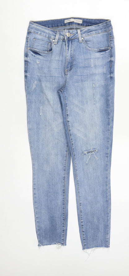 George Womens Blue  Cotton Skinny Jeans Size 10 L27 in Regular Zip