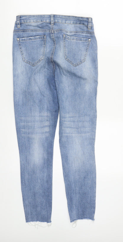 George Womens Blue  Cotton Skinny Jeans Size 10 L27 in Regular Zip