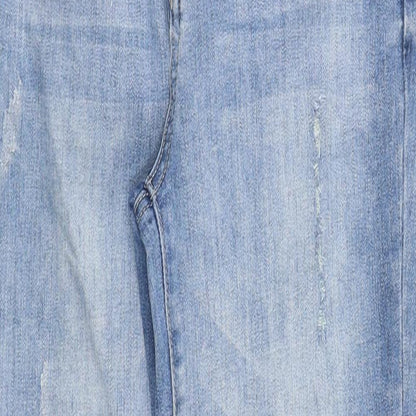 George Womens Blue  Cotton Skinny Jeans Size 10 L27 in Regular Zip