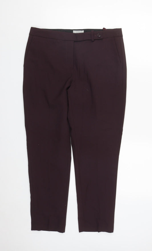PURE Collection Womens Purple  Polyester Trousers  Size 12 L26 in Regular Zip