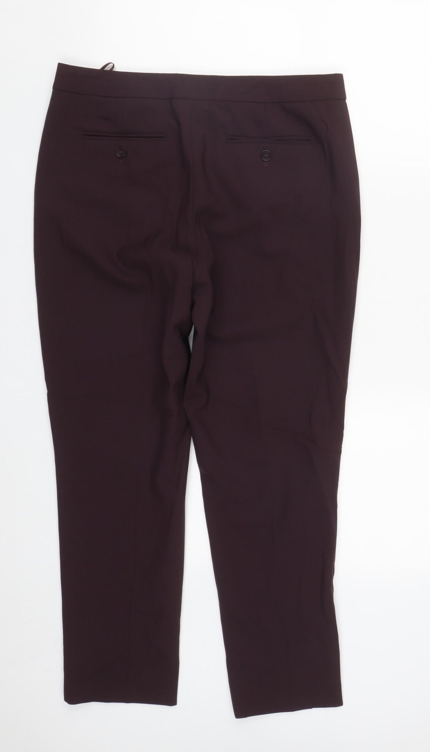 PURE Collection Womens Purple  Polyester Trousers  Size 12 L26 in Regular Zip