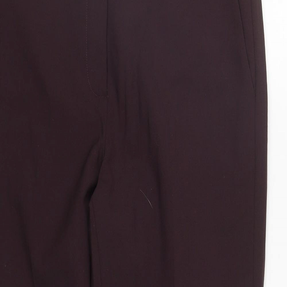 PURE Collection Womens Purple  Polyester Trousers  Size 12 L26 in Regular Zip