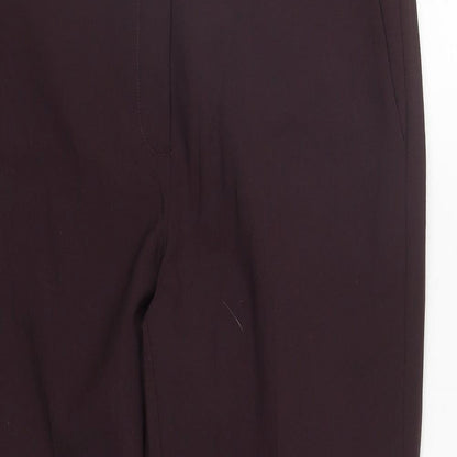 PURE Collection Womens Purple  Polyester Trousers  Size 12 L26 in Regular Zip