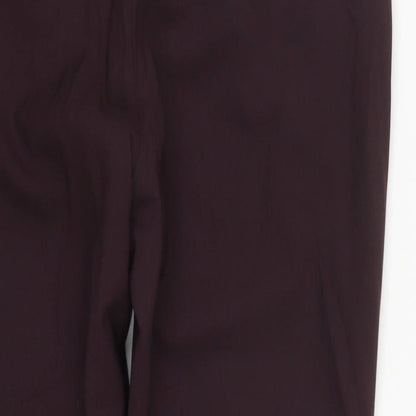 PURE Collection Womens Purple  Polyester Trousers  Size 12 L26 in Regular Zip