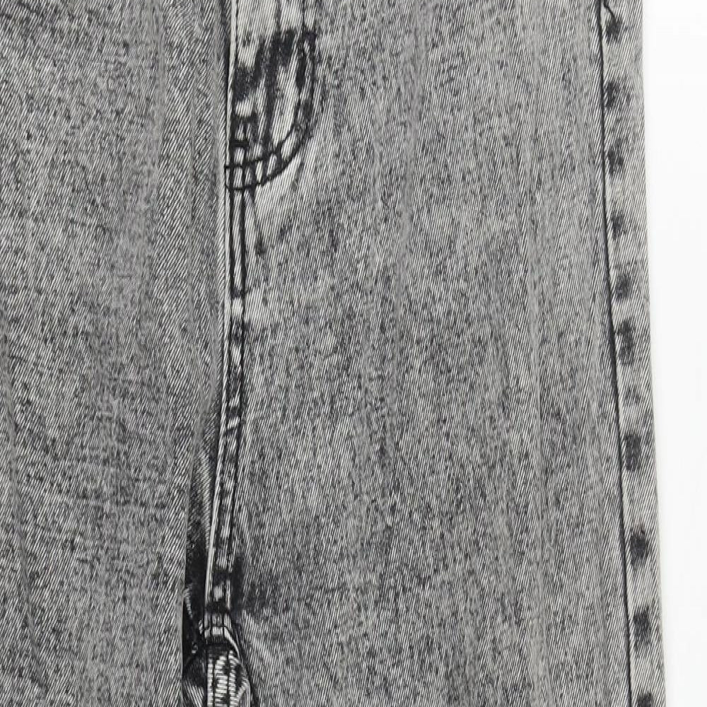 SheIn Womens Grey  Cotton Straight Jeans Size XS L29 in Regular Zip