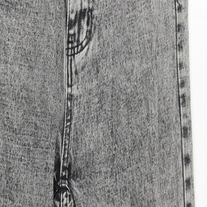 SheIn Womens Grey  Cotton Straight Jeans Size XS L29 in Regular Zip