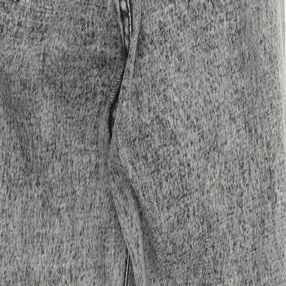 SheIn Womens Grey  Cotton Straight Jeans Size XS L29 in Regular Zip