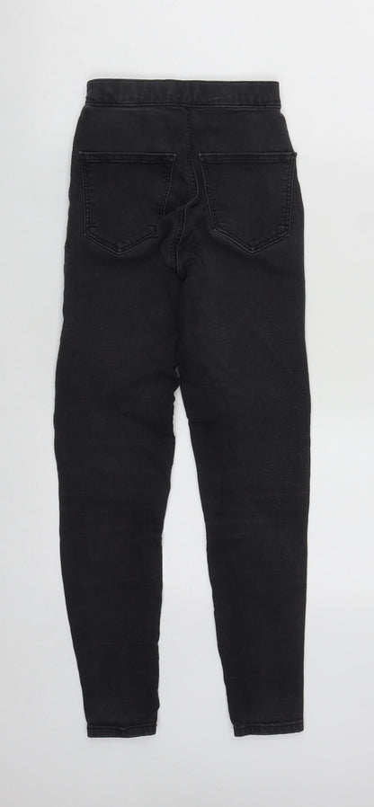 Topshop Womens Black  Cotton Straight Jeans Size 20 in L25 in Regular Zip