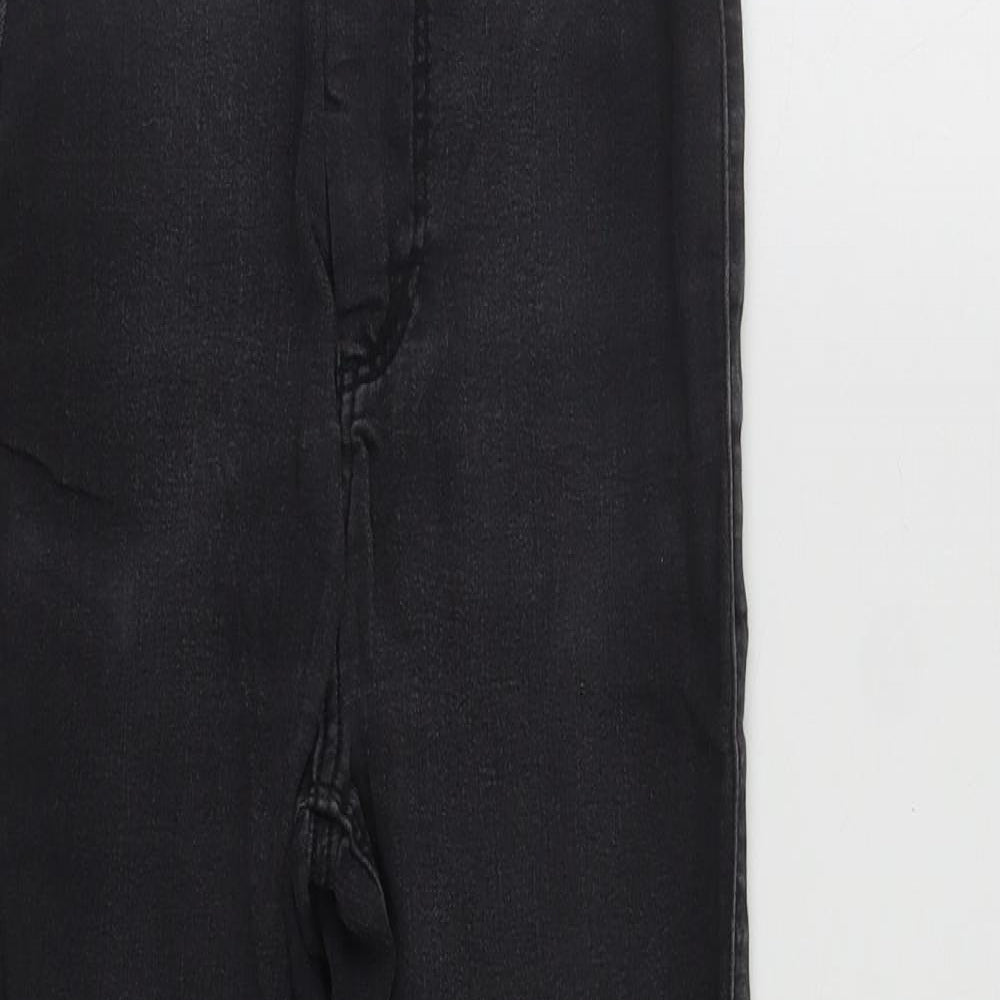 Topshop Womens Black  Cotton Straight Jeans Size 20 in L25 in Regular Zip