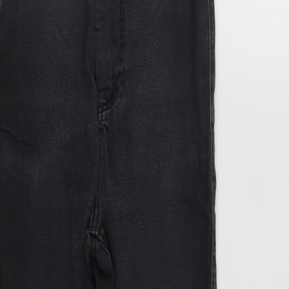 Topshop Womens Black  Cotton Straight Jeans Size 20 in L25 in Regular Zip