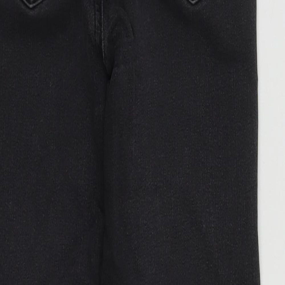 Topshop Womens Black  Cotton Straight Jeans Size 20 in L25 in Regular Zip