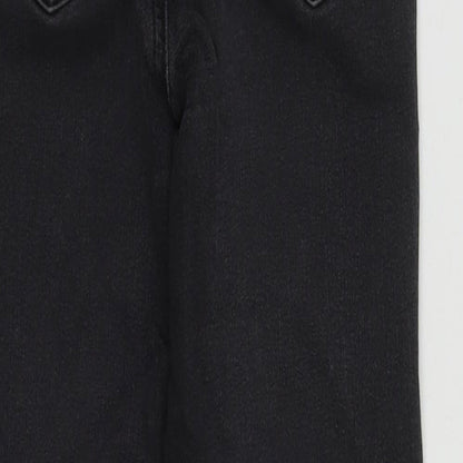 Topshop Womens Black  Cotton Straight Jeans Size 20 in L25 in Regular Zip