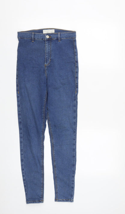 Topshop Womens Blue  Cotton Straight Jeans Size 26 in L27 in Regular Zip