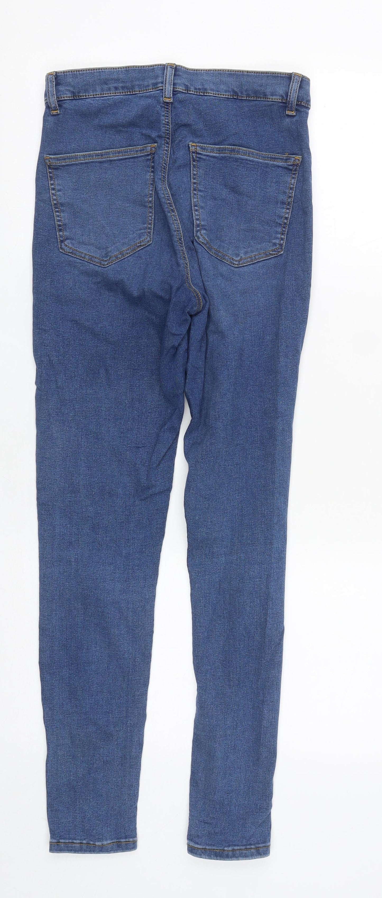 Topshop Womens Blue  Cotton Straight Jeans Size 26 in L27 in Regular Zip