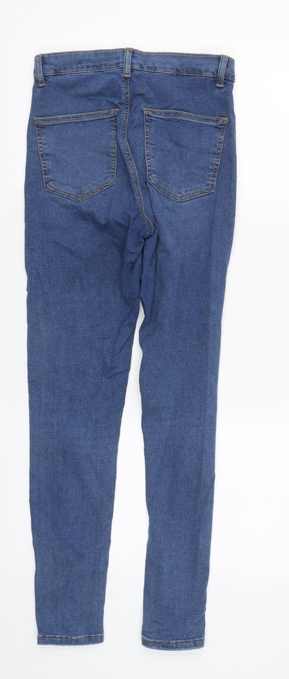 Topshop Womens Blue  Cotton Straight Jeans Size 26 in L27 in Regular Zip