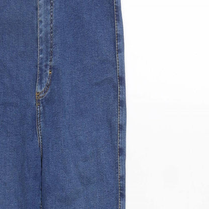 Topshop Womens Blue  Cotton Straight Jeans Size 26 in L27 in Regular Zip