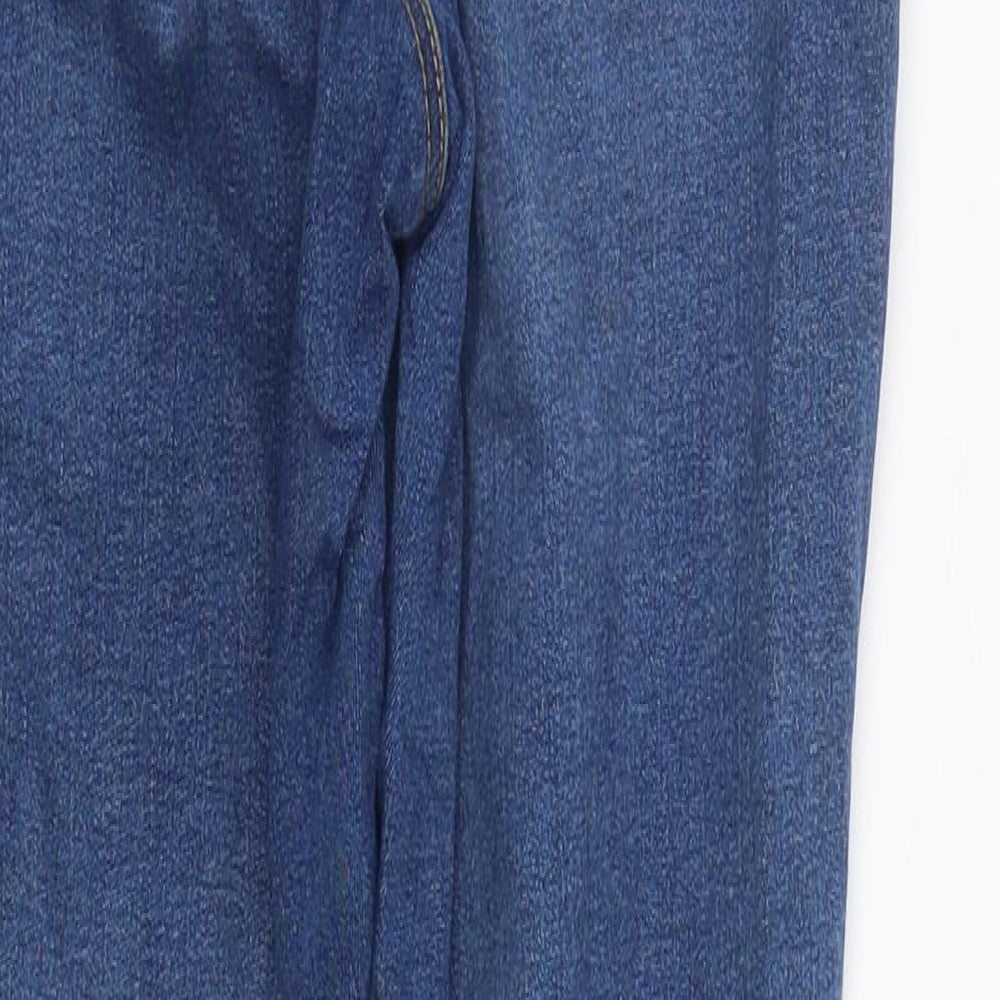 Topshop Womens Blue  Cotton Straight Jeans Size 26 in L27 in Regular Zip