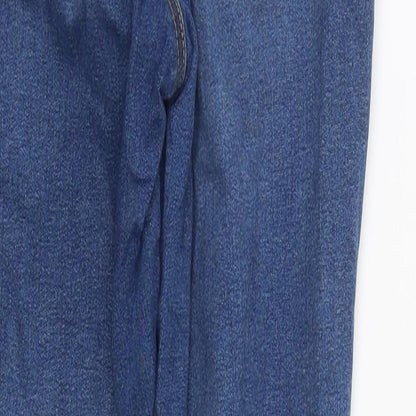 Topshop Womens Blue  Cotton Straight Jeans Size 26 in L27 in Regular Zip