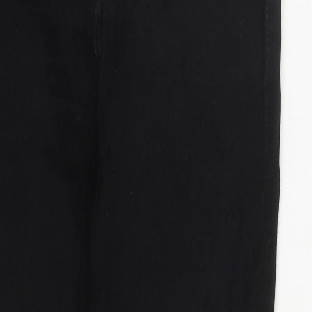 Zanzara Womens Black  Cotton Straight Jeans Size 8 L27 in Regular Zip