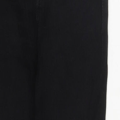 Zanzara Womens Black  Cotton Straight Jeans Size 8 L27 in Regular Zip