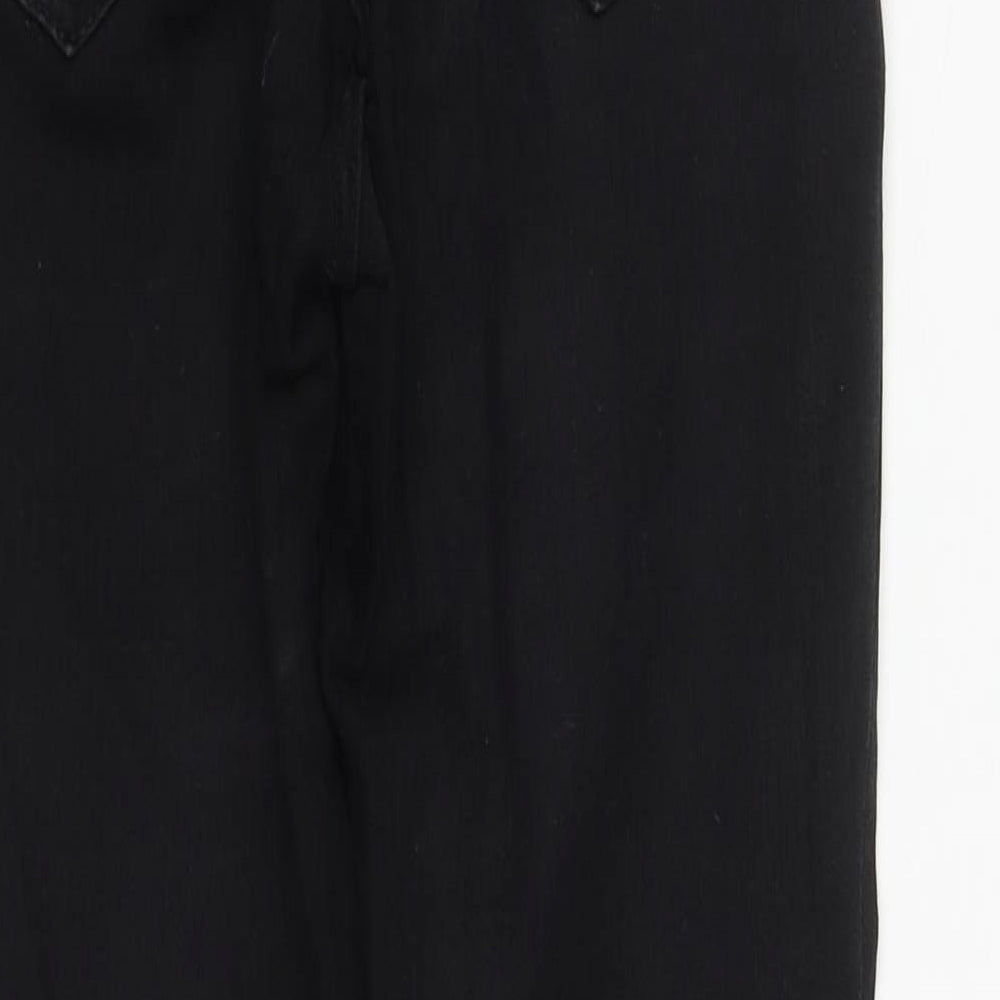 Zanzara Womens Black  Cotton Straight Jeans Size 8 L27 in Regular Zip