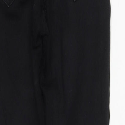 Zanzara Womens Black  Cotton Straight Jeans Size 8 L27 in Regular Zip