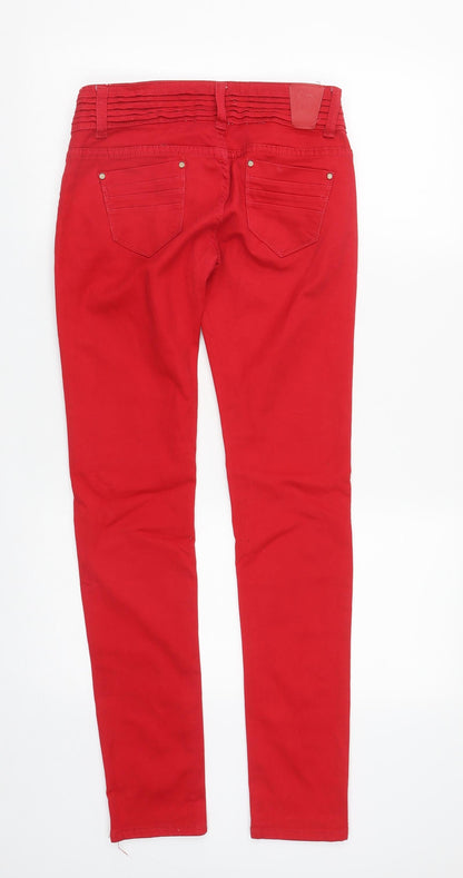 J Welly Womens Red  Cotton Straight Jeans Size M L30 in Regular Zip