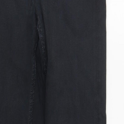 Topshop Womens Black  Cotton Straight Jeans Size 28 in L30 in Regular Zip