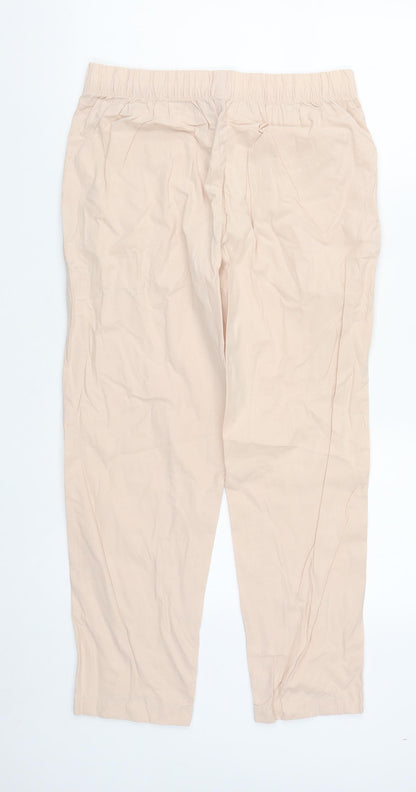Womens UK Size S Uniqlo Regular Fit Cropped Pink Trousers